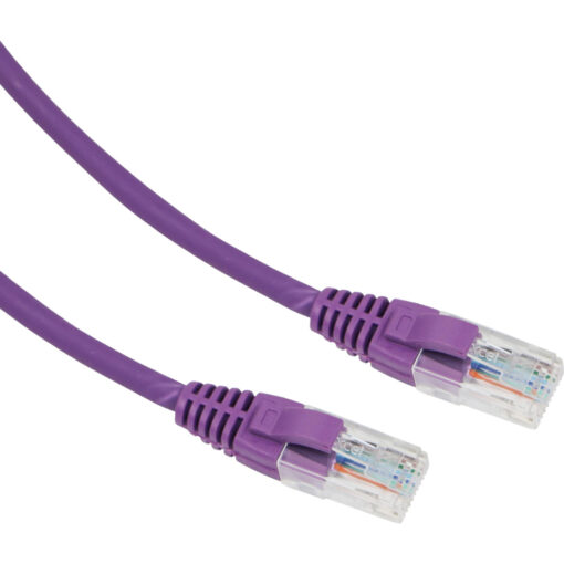 Excel U/UTP kabel cat.5E, P/Lead, LSOH, z rezilom, 0,75m, vijoličen, PK10