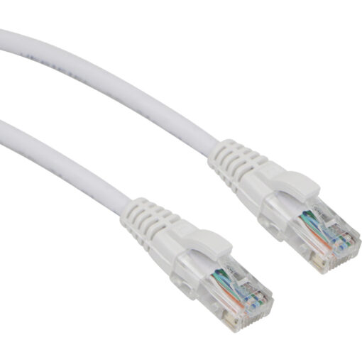 Excel U/UTP kabel cat.5E, P/Lead, LSOH, z rezilom, 0,75m, bel, PK10
